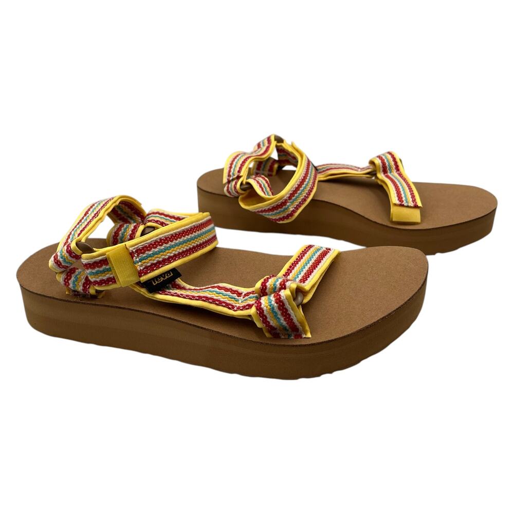 Teva Platform Sandals Midform Universal Woven Strap Outdoor Summer Yellow Size 7 - Picture 7 of 10